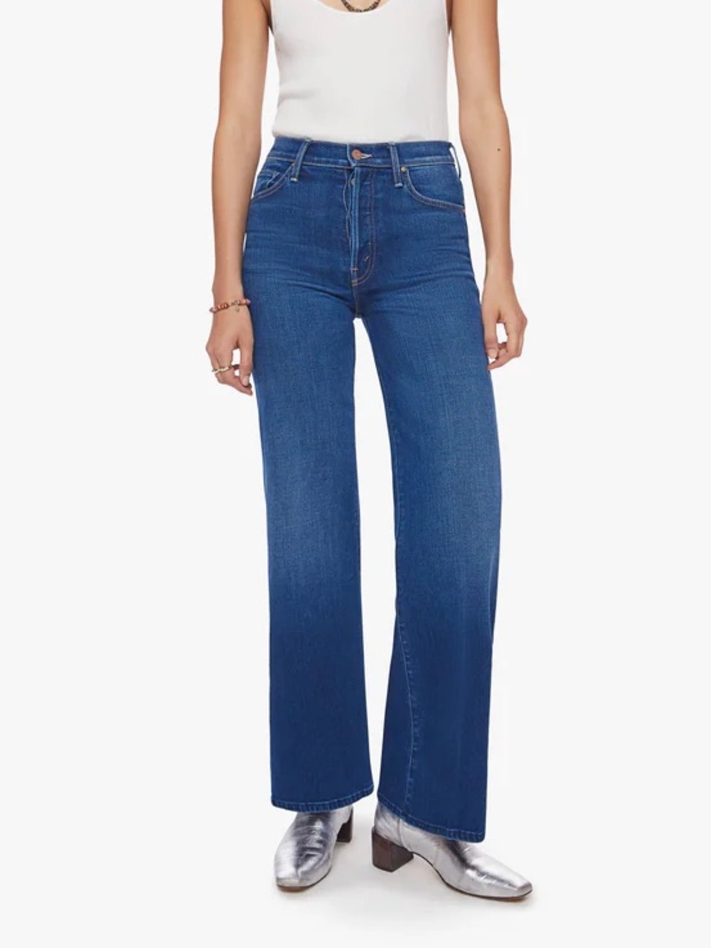 MOTHER The Tomcat Roller Wide-Leg Jeans Groovy Dark Blue 28
